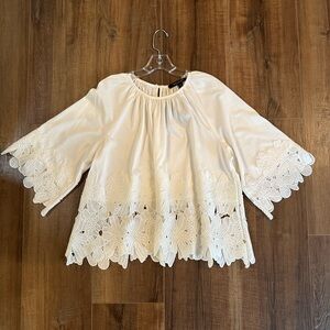 NWT - Mark New York Lace Trimmed Top - Size L
